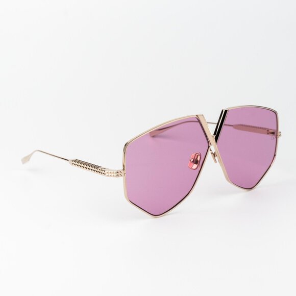 Valentino Men Sunglasses Titanium Gold Pink Oversized Aviator V - HEXAGON - Picture 3 of 14